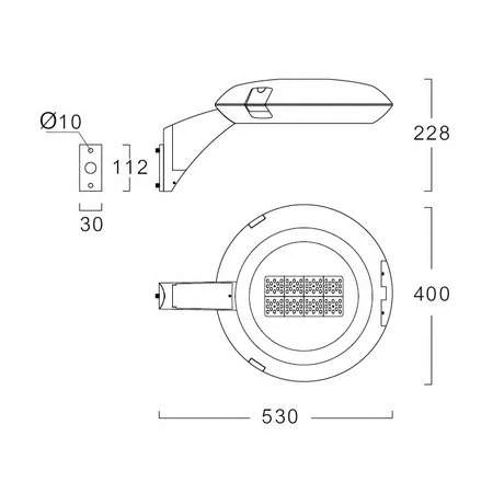 LED post top area light dimension drawing LED post top area light dimension drawing
